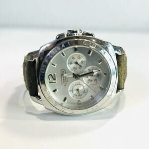 COACH Brown Signature C Jacquard Boyfriend Watch